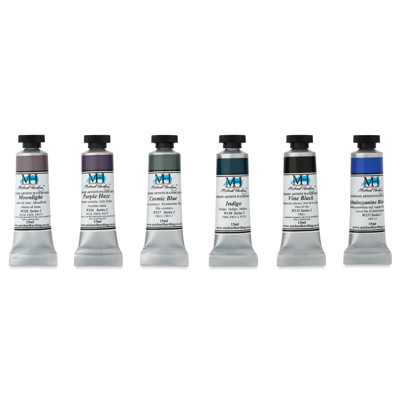 Michael Harding Artists Watercolors - Set of 6, Nocturne, 15 ml